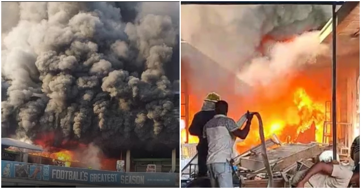 Late afternoon fire destroys goods, properties at Kejetia market, videos drop