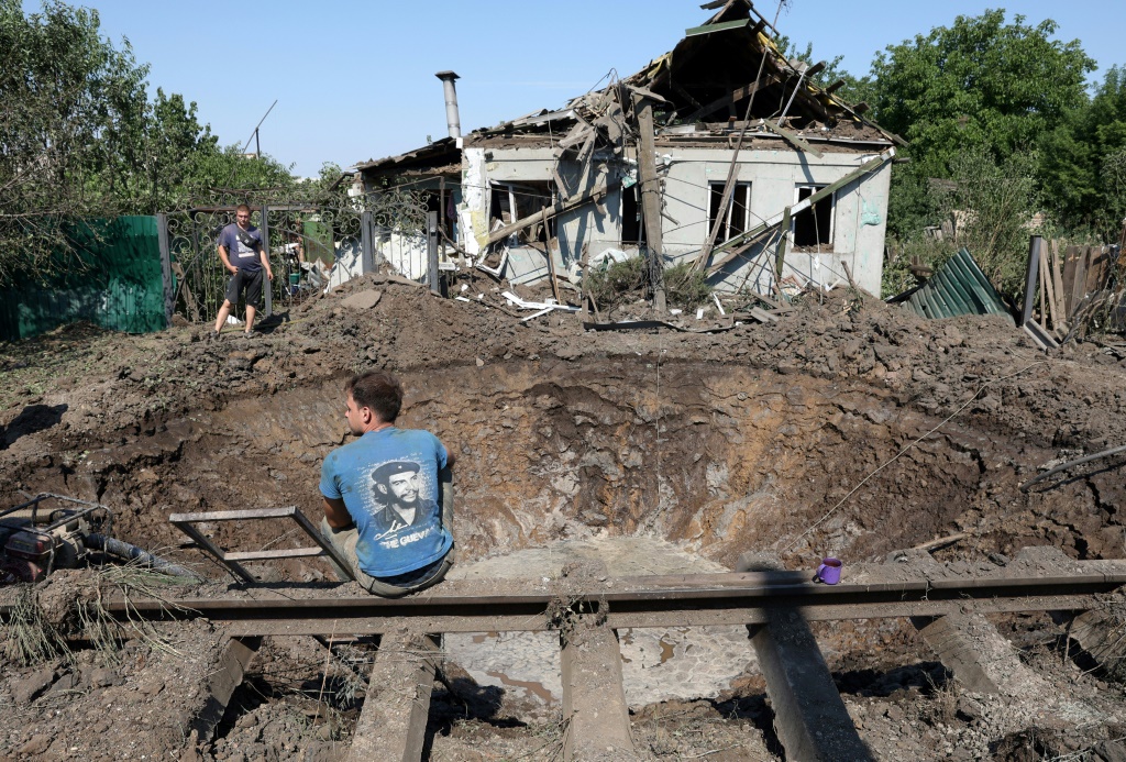 The strike on what was an industrial hub in the Soviet era left a huge crater in the town captured by Russia-backed separatists in 2014 but later retaken by Kyiv's troops