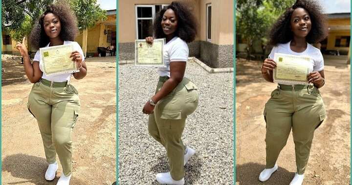 Corps member goes viral after showing off her certificate