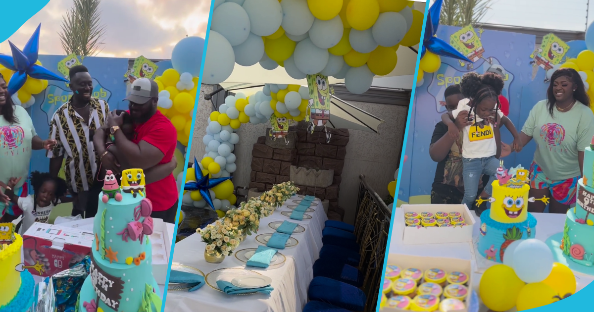 Tracey Boakye celebrated her son's 9th birthday by throwing a lavish party inside her plush mansion, videos have dropped