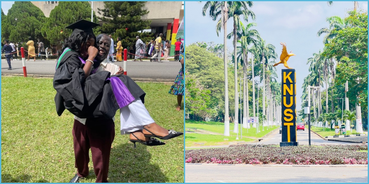 Ghanaian Father Carries Daughter, Shows Excitement As His Child Graduates From KNUST