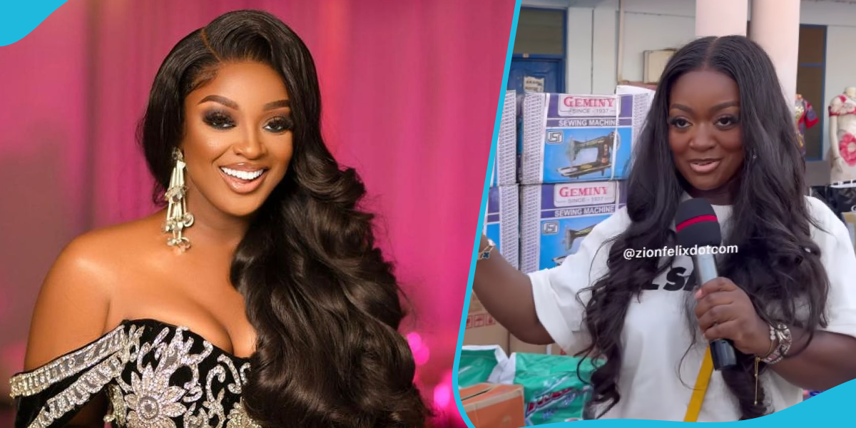 Jackie Appiah celebrates 40th birthday in Mepe, donates sewing machines to spillage victims
