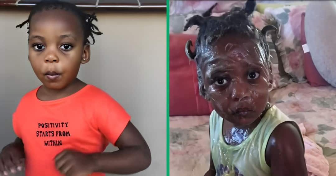 A TikTok video shows a little girl playing with Vaseline jelly.