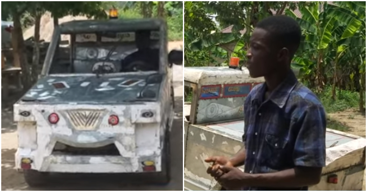 Ghanaian student builds won car.