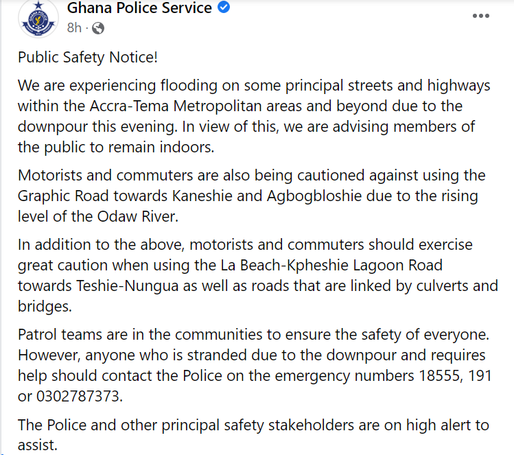 Ghana Police statement
