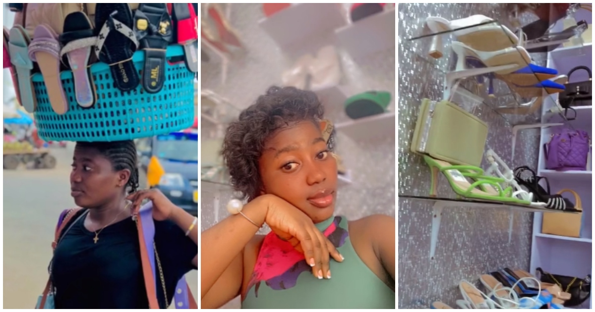 Ghanaian lady shares transformation photos to show how her business has grown over the years: "From street hawker to shop owner"