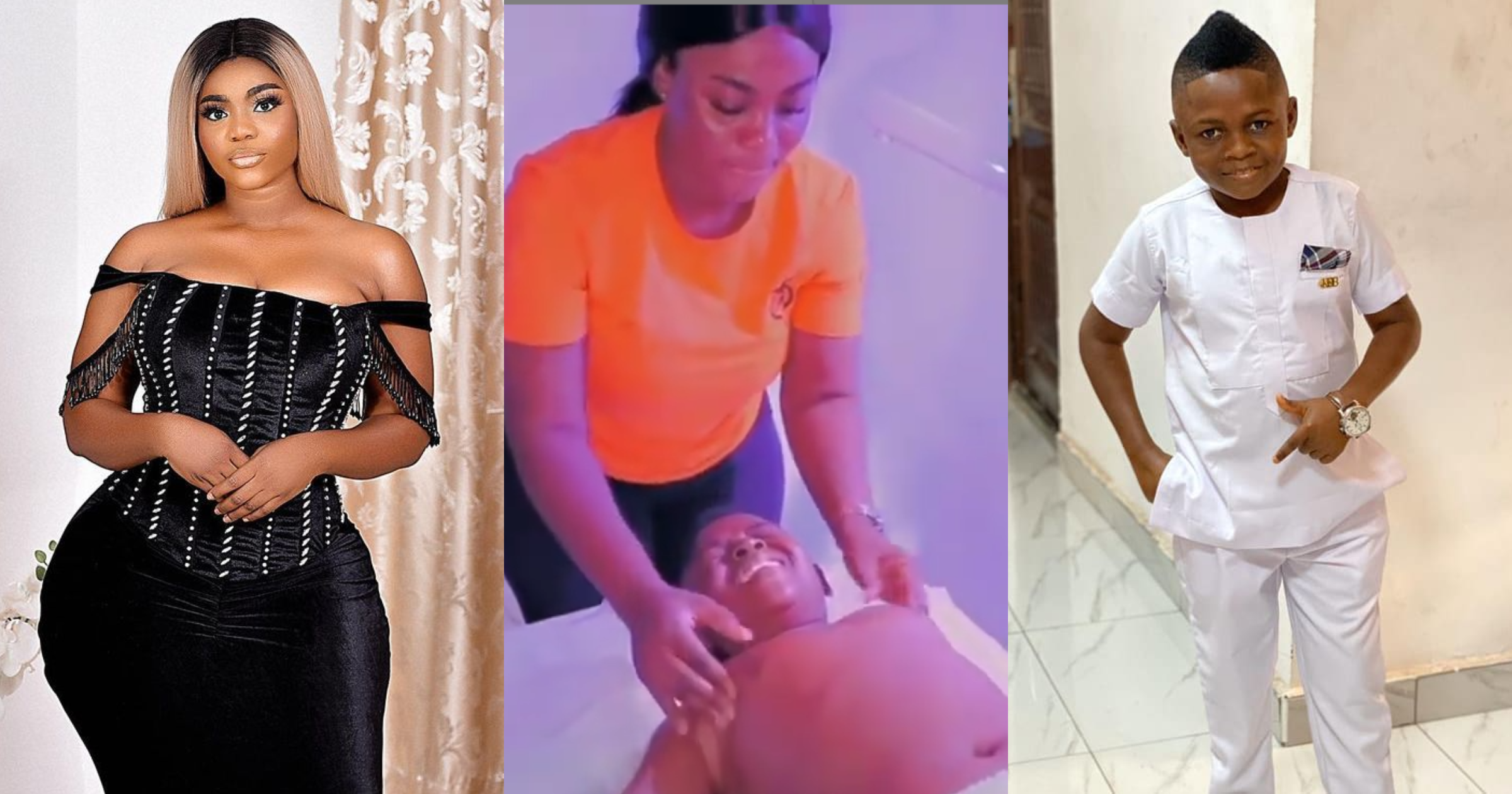 Nice one my love - Actor Yaw Dabo shouts as his Kumawood bae Vivian Okyere massages him new in video; Stonebwoy laughs