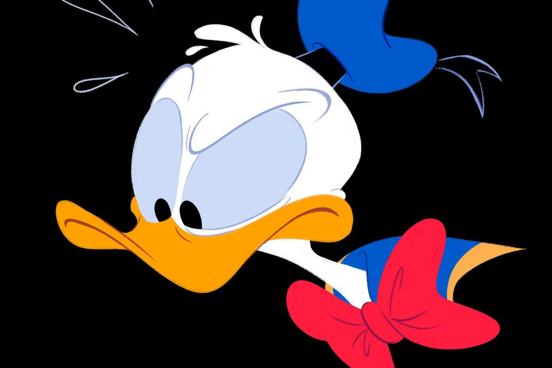 Donald Duck is in the dark