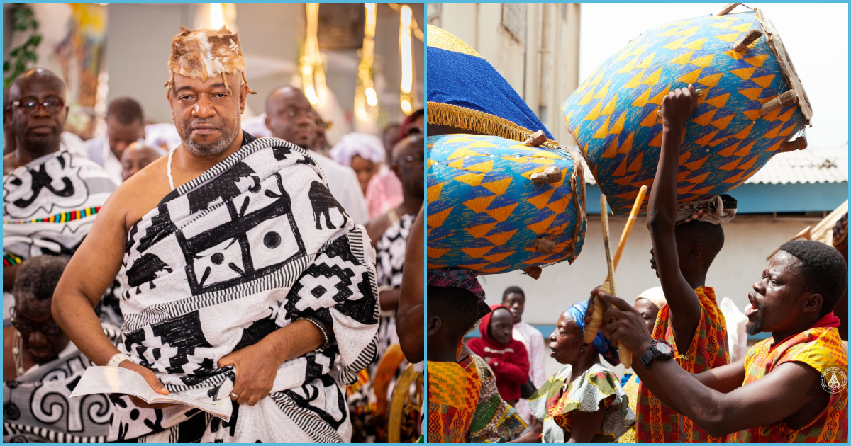 Otumfuo at 25: Ga Mantse and his entourage make grand entrance at Akwasidae, video evokes joy