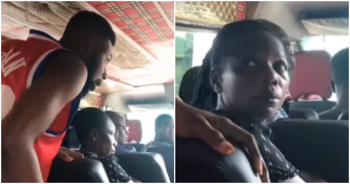 Photo of Ghanaian man with passengers in trotro
