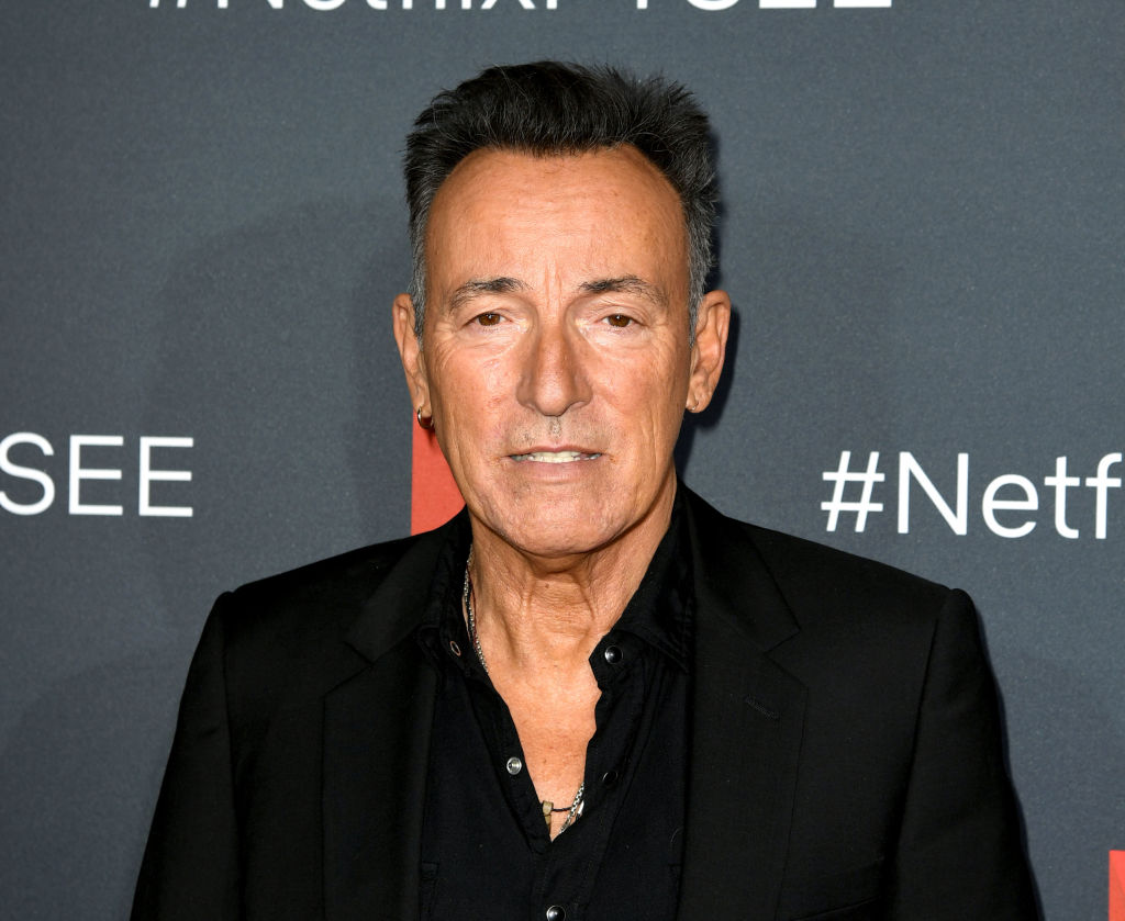 80s artist Bruce Springsteen at a Netflix red-carpet event.