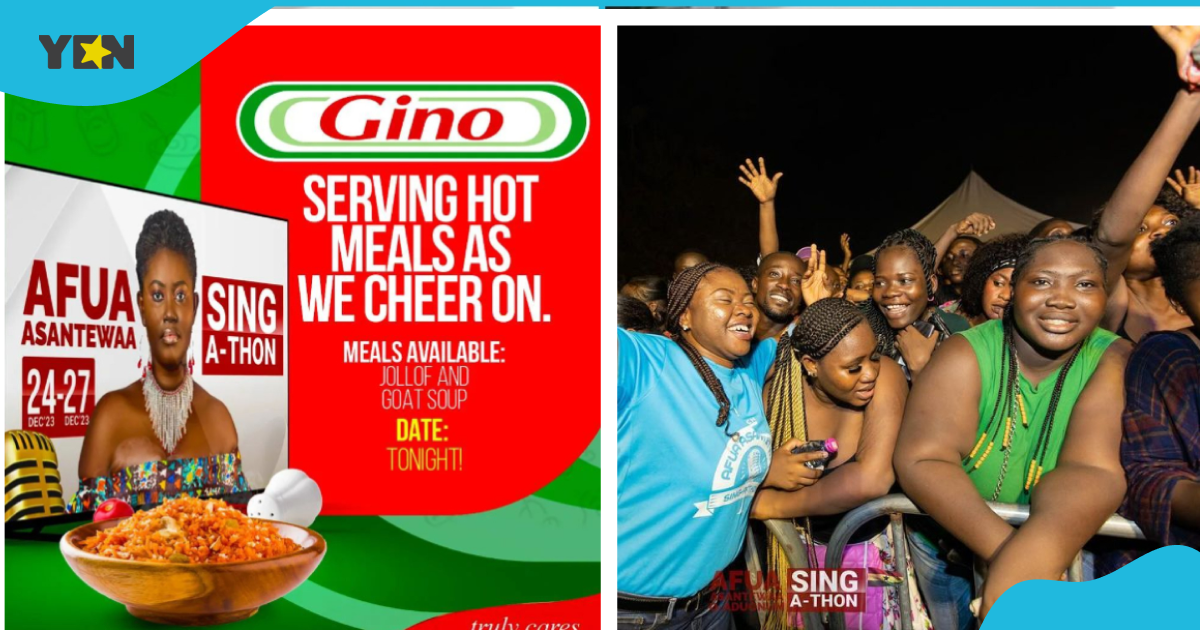 Gino set to serve people at the Akwaaba Village Jollof and goat light soup