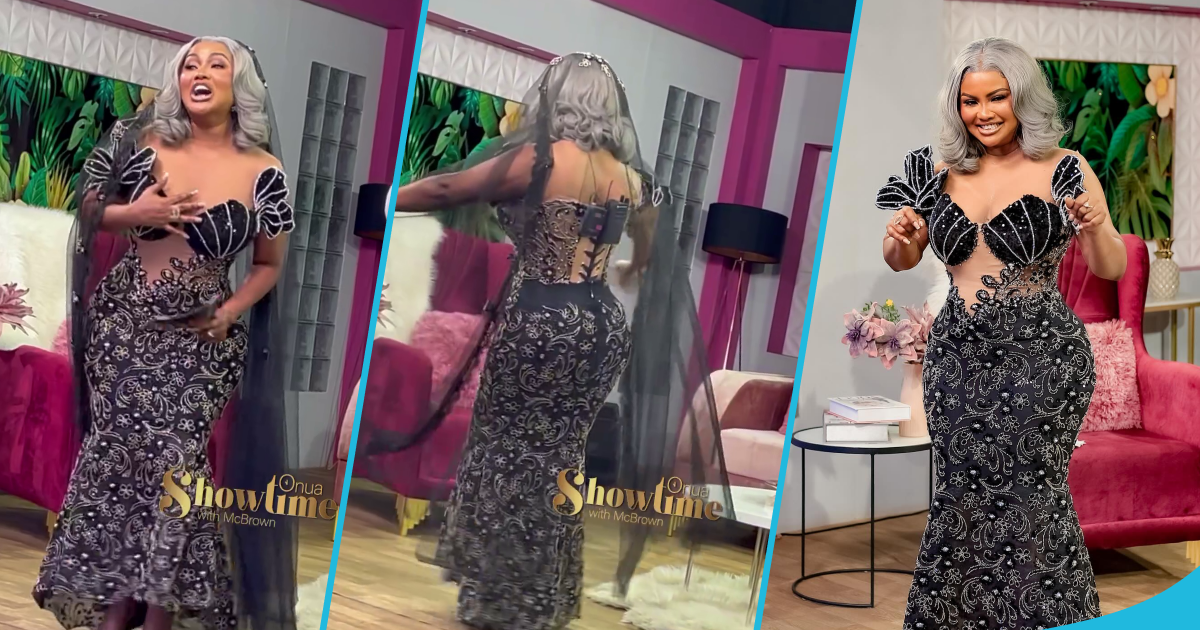 Nana Ama McBrown causes stir as she rocks a silver wig to host Onua Showtime, video