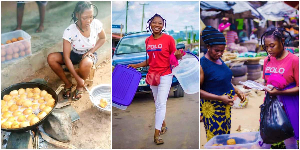 Lady captures hearts on social media as she showcases he hawking business with joy