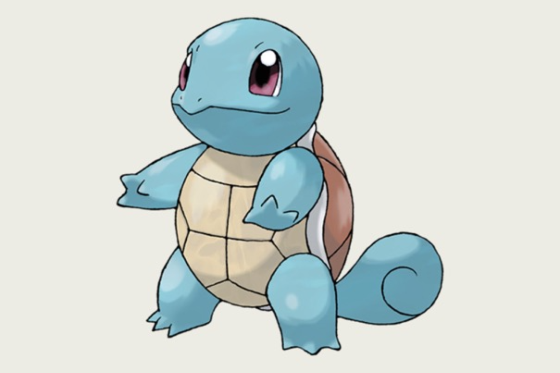 Squirtle is walking on a grey background