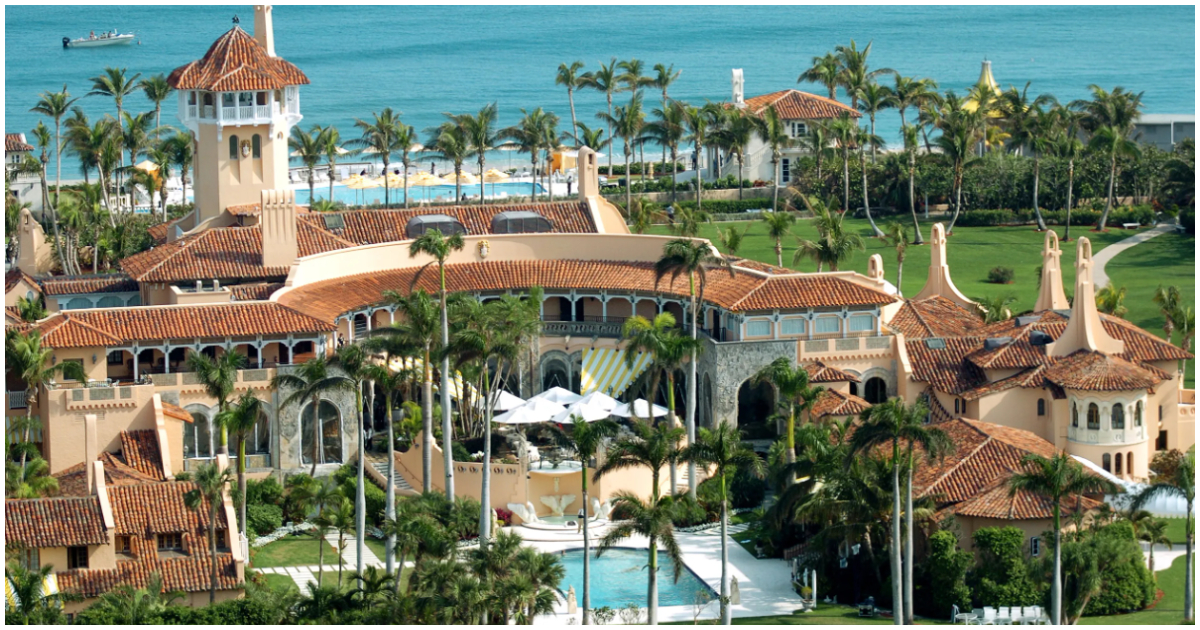 Donald Trump's Mar-a-Lago residence which overlooks the Atlantic Ocean