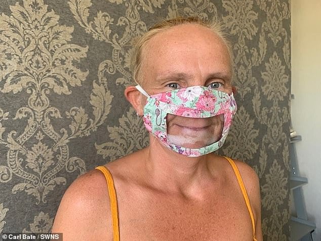 Deaf mum makes masks with plastic window over the mouth to allow lip reading