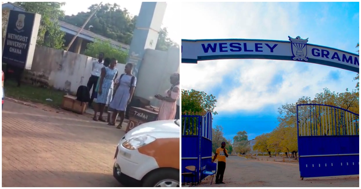 Photo of entrance of Wesley Grammar School