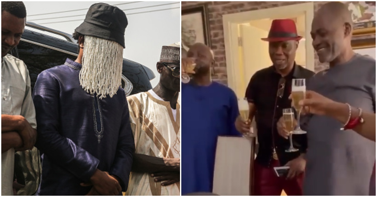 Ken popped champagne to celebrate his legal victory over Anas Aremeyaw Anas.