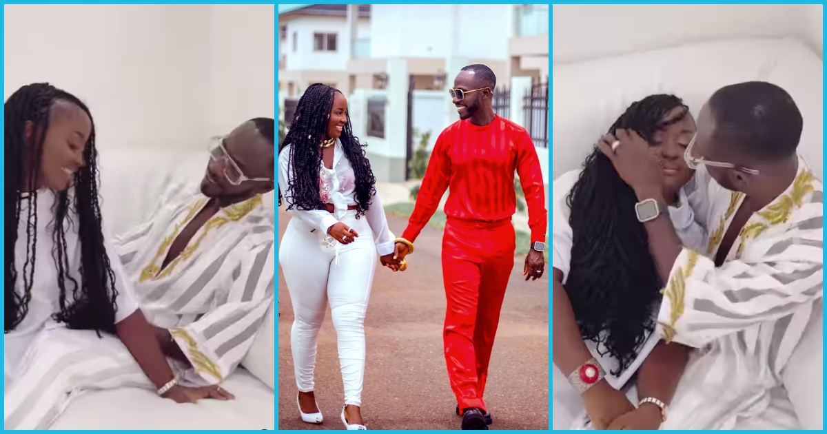Okyeame Kwame presses wife's backside in birthday video with family, fans react