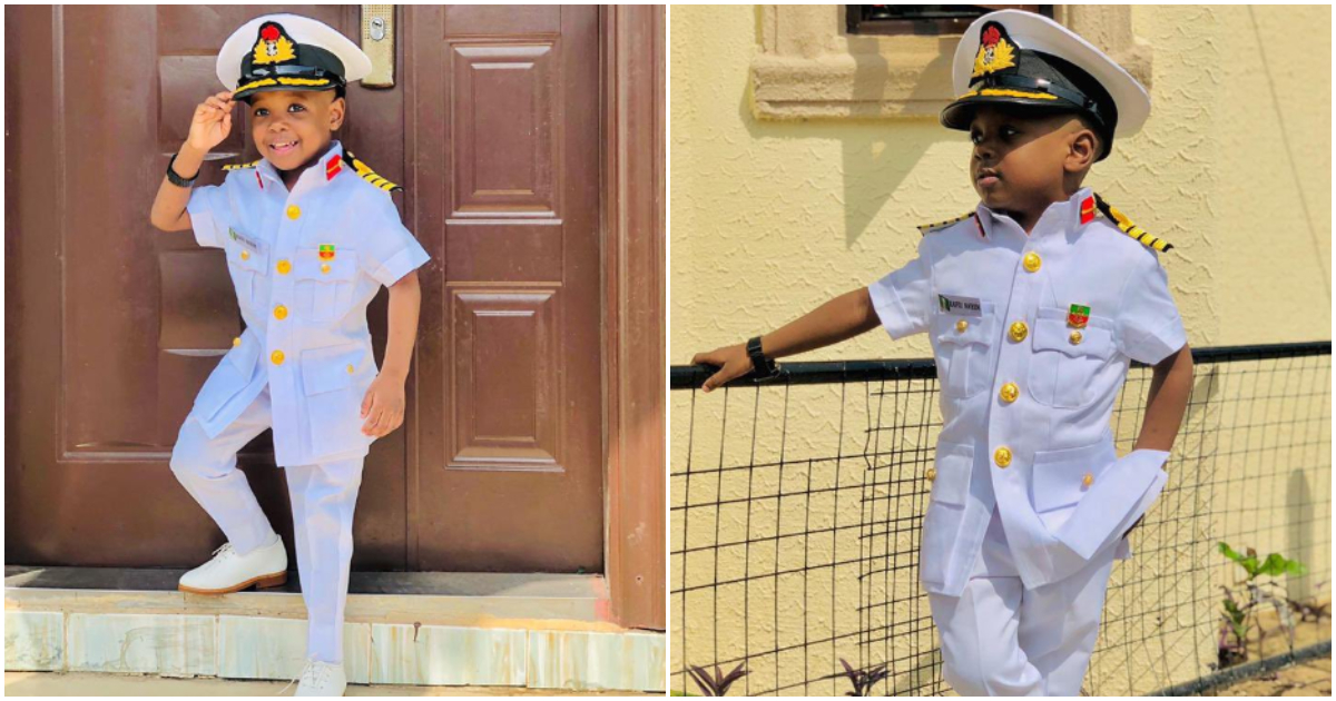 Boy shows up as Navy officer for career day in school; drips with cuteness as his mom drops photos