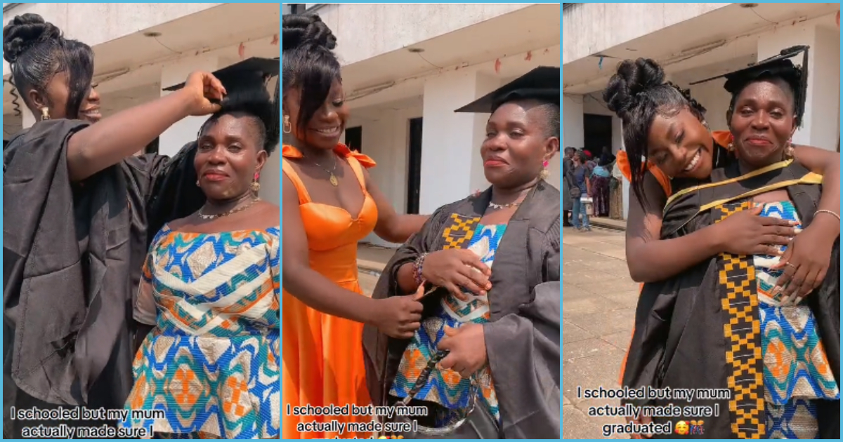 UG lady celebrates her mom, removes her graduation robe and wears it on her; video trends