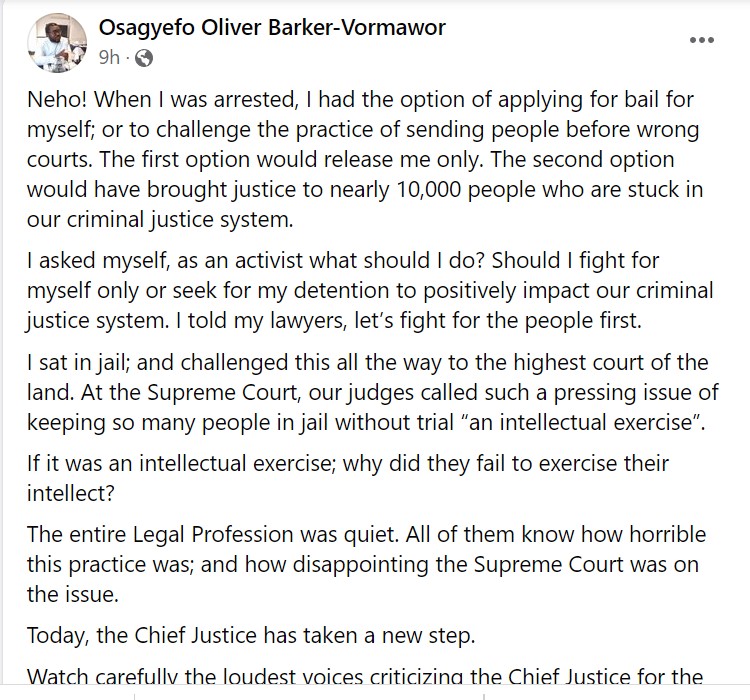 Oliver Barker-Vormawor's post