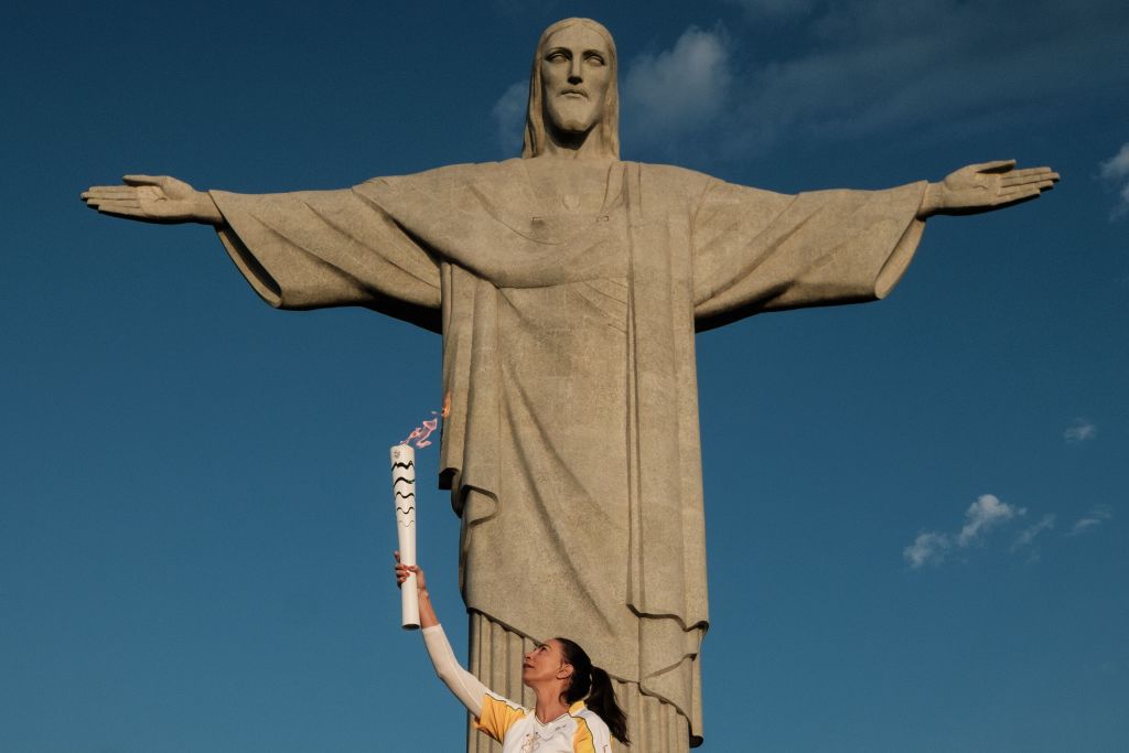 The statue of Christo the Redeemer atop Corcovado Hill in Rio de Janeiro.