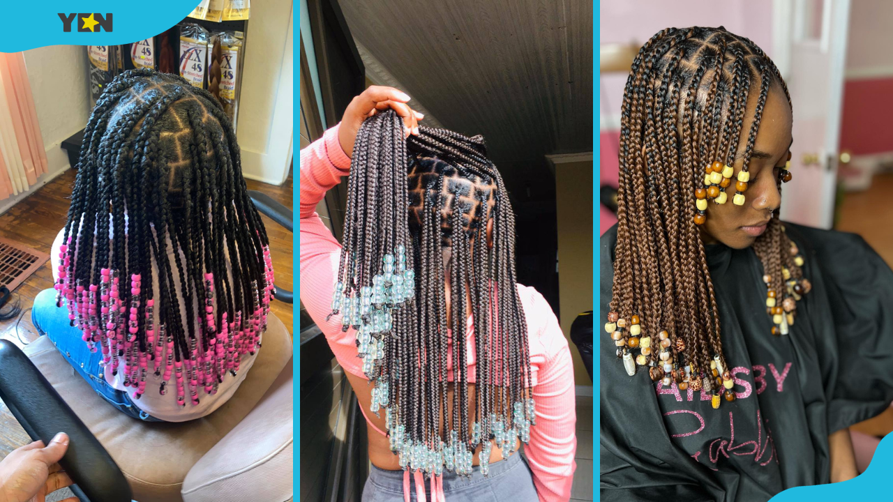 30 Beautiful Criss-Cross Box Braids Hairstyles With Rubber Bands - Coils  and Glory | Braids, Rubber band box braids, Half braided hairstyles