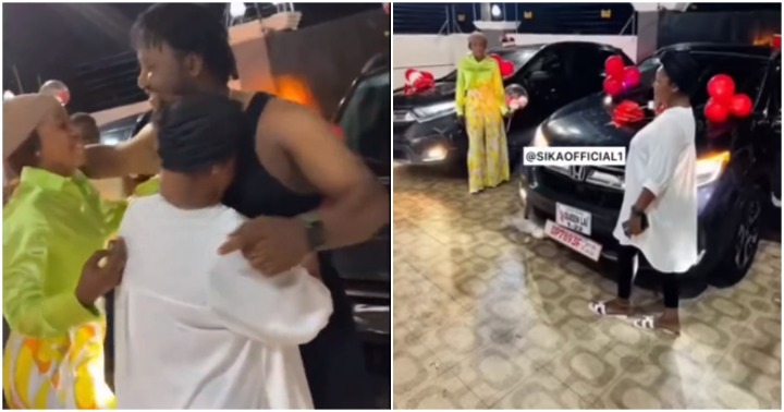 Ghanaian rich man gifts his two wives a brand new whip.