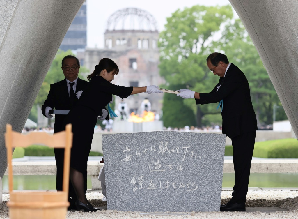 In a speech on Saturday, Hiroshima's mayor Kazumi Matsui cited the Russian author of 'War and Peace'