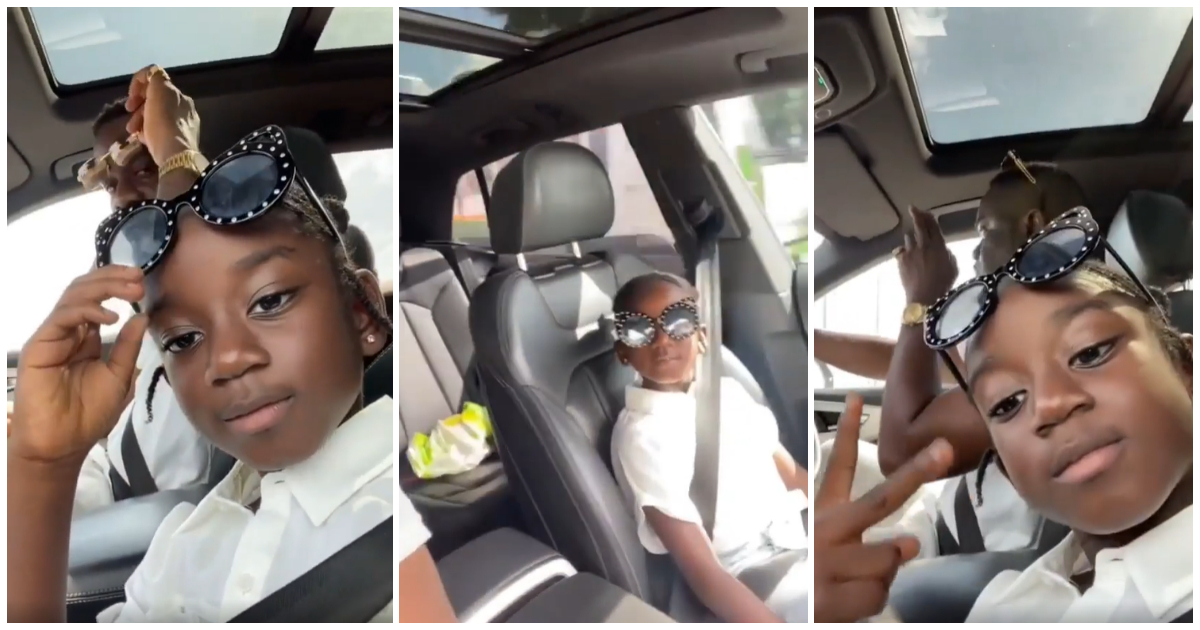 Sarkodie And Titi Cruise In Style In A Car As They Jam To His Song