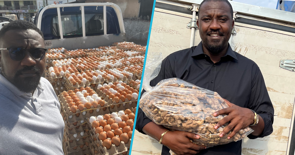 John Dumelo: Hardworking Ghanaian actor flaunts truckload of egg crates in photo, many gush