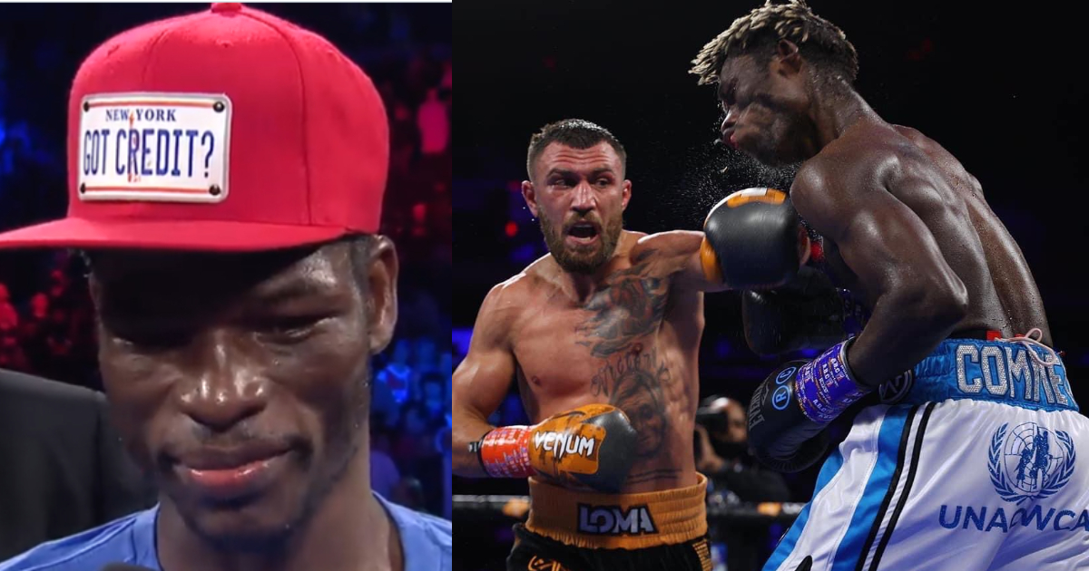'I let my people down' - Emotional Richard Commey tears up after Lomachenko defeat (Video)