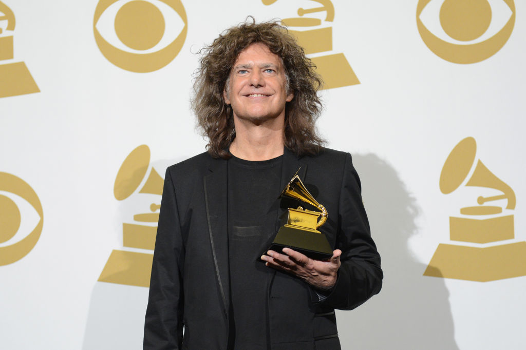 80s artist Pat Metheny at the 55th Annual GRAMMY Awards press room.