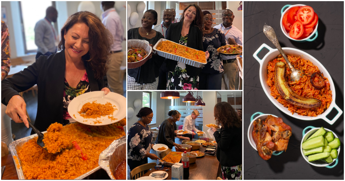 Norway’s Ambassador to Ghana Ingrid Mollestad releases photos from Jollof Day at the embassy.