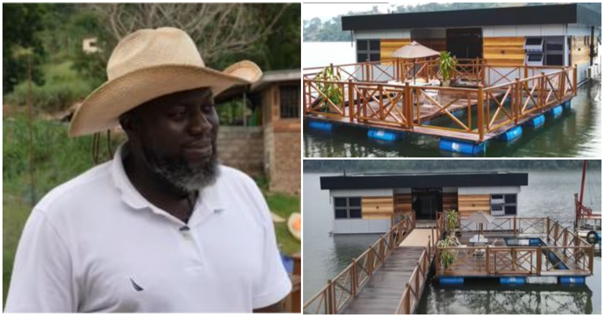 Ghanaian man builds a floating house in Akosombo