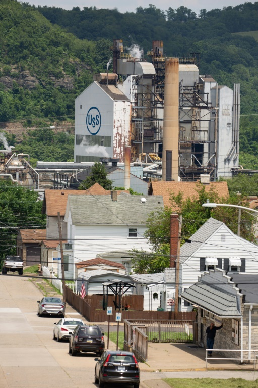 The US Steel Mon Valley Works Clairton Plant is situated along the Monongahela River in Clairton, Pennsylvania