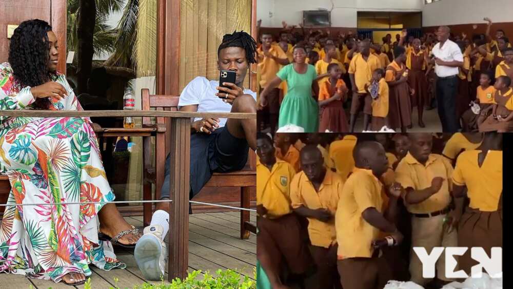 Stonebwoy & wife Louisa gives to Dzorwulu Special School on his birthday (video)