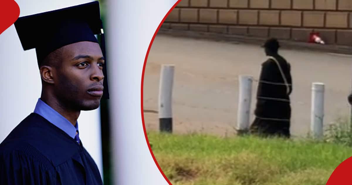 Video of fresh graduate walking home alone in gown after ceremony moves netizens: "Nitalia"