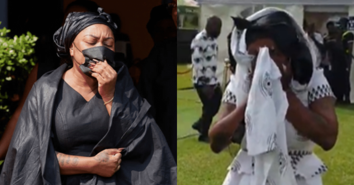 Afia Schwar Gets Fans Emotional With her Behaviour in Church for Father’s Thanksgiving Service