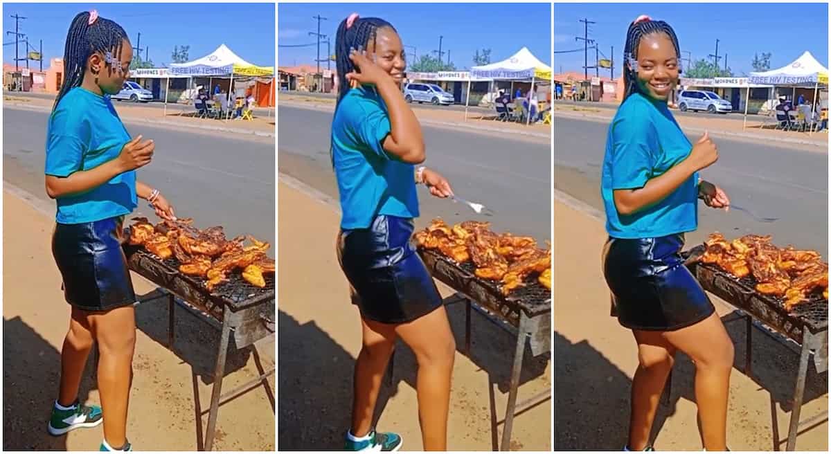 "Where are you?" Beautiful lady who sells roasted chicken dances sweetly by roadside, video goes viral