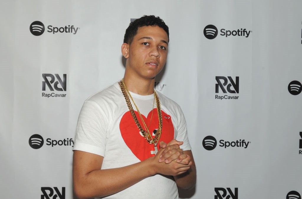 Lil Bibby poses backstage at Spotify's RapCaviar Live in Chicago event.
