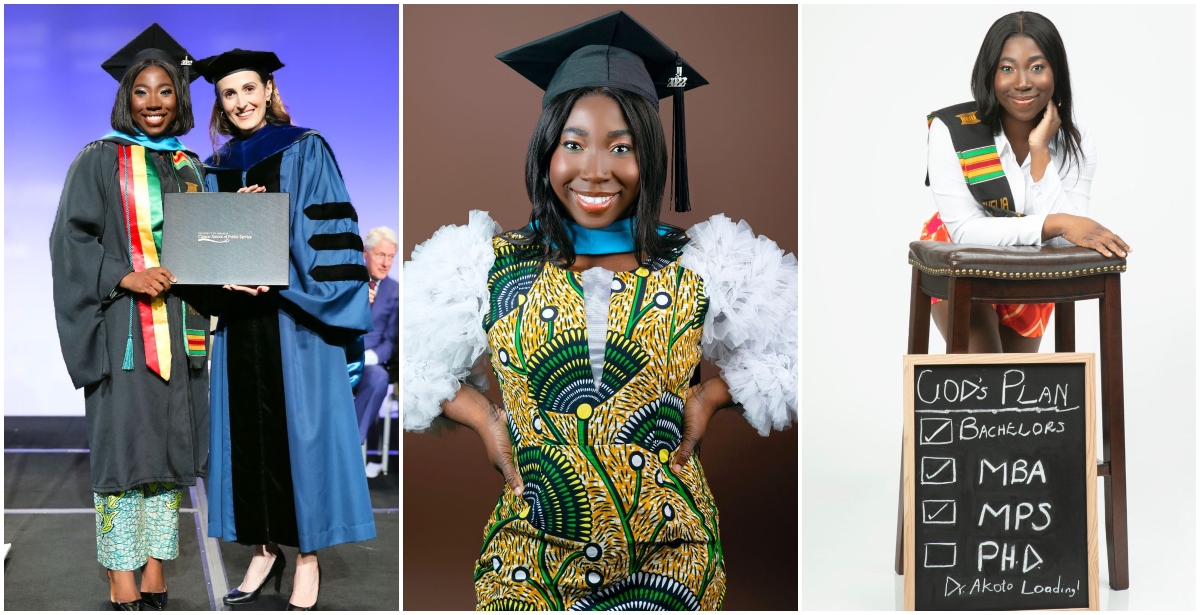 Ghanaian lady who finished SHS in 2014 bags her second master's degree in 2022