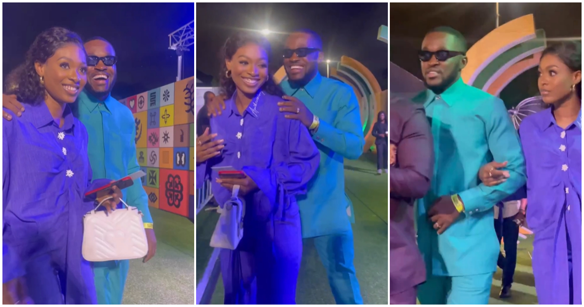 Kennedy Osei and wife Tracy Osei steal show at fashion event, slay in twinning outfits as they get cosy in video