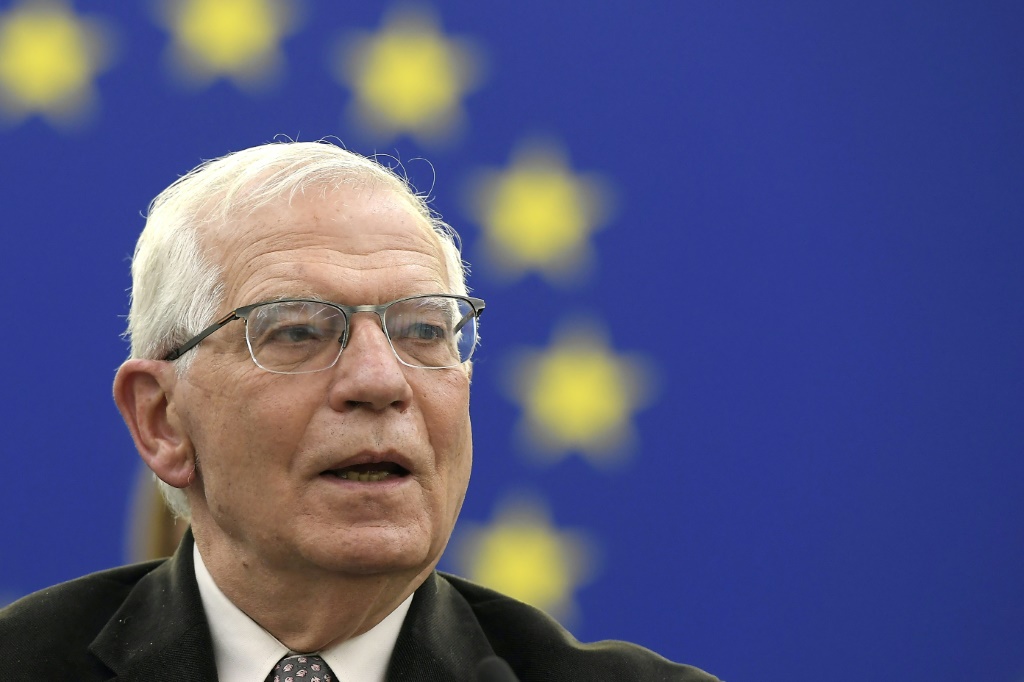 EU foreign policy chief Josep Borrell, seen here in April 2022, told AFP in an interview that Putin sees "the weariness of the Europeans" but that "we will have to endure"