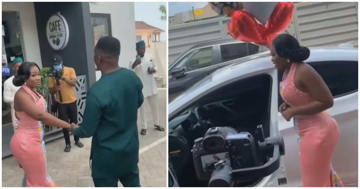 Ghanaian bride gets gifted car on her traditional day