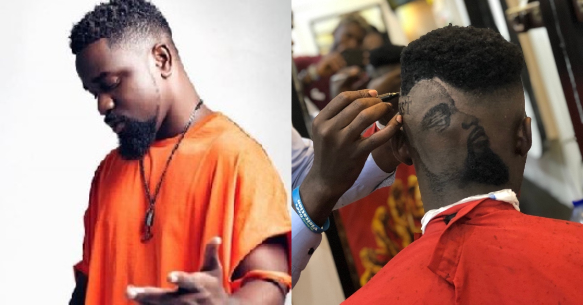 Talented Ghanaian barber draws Sarkodie in fan's hair; Sark reacts