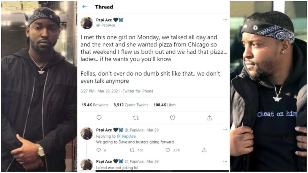 Man 'Cries' after Lady he Flew out to Chicago to eat Food still Dumps him, Revelation Causes Frenzy