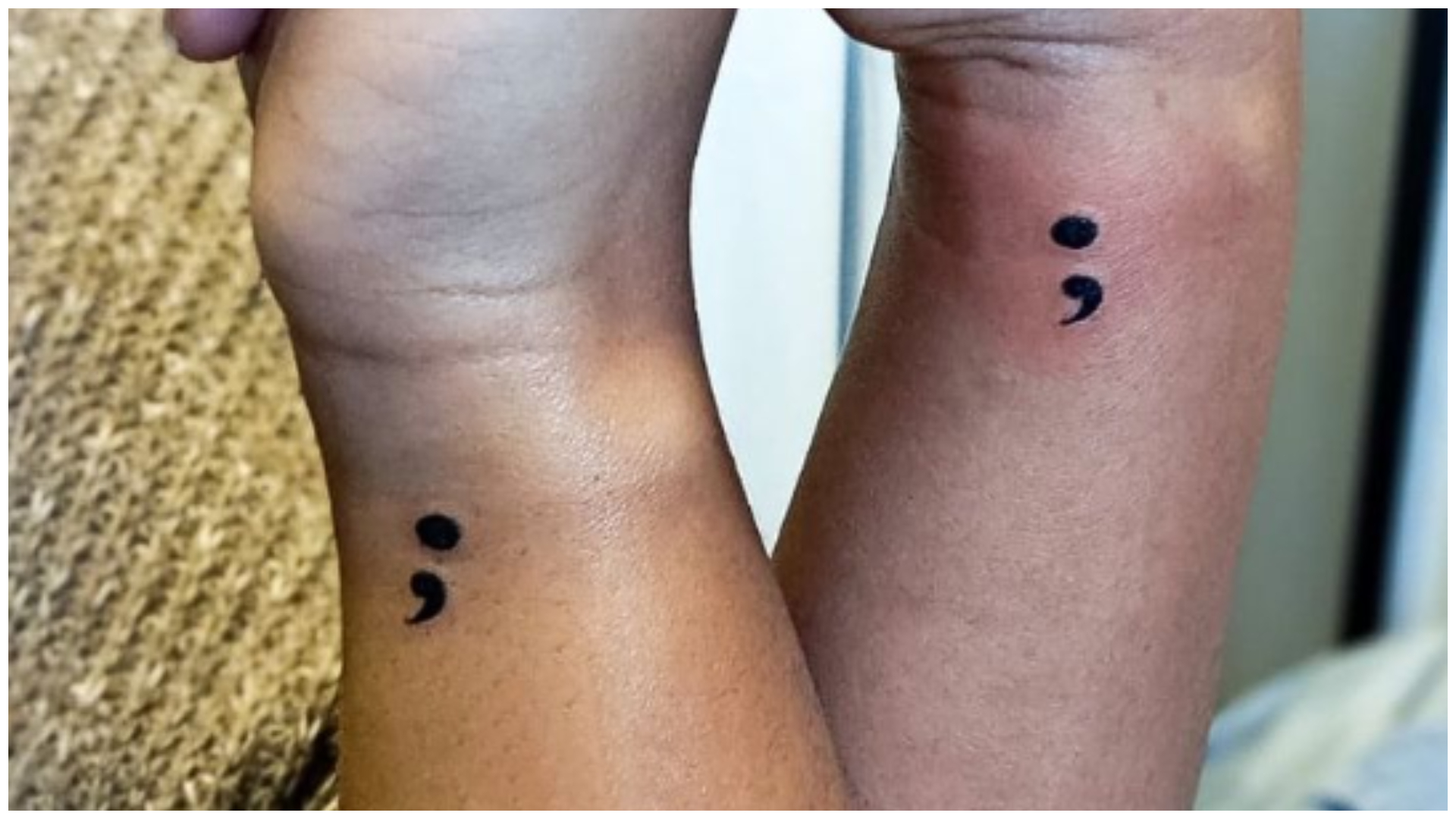 I saw someone asking for a somewhat discrete semi colon tattoo, got this  the day after I got out of the psychiatric hospital in 2021 :  r/TattooDesigns